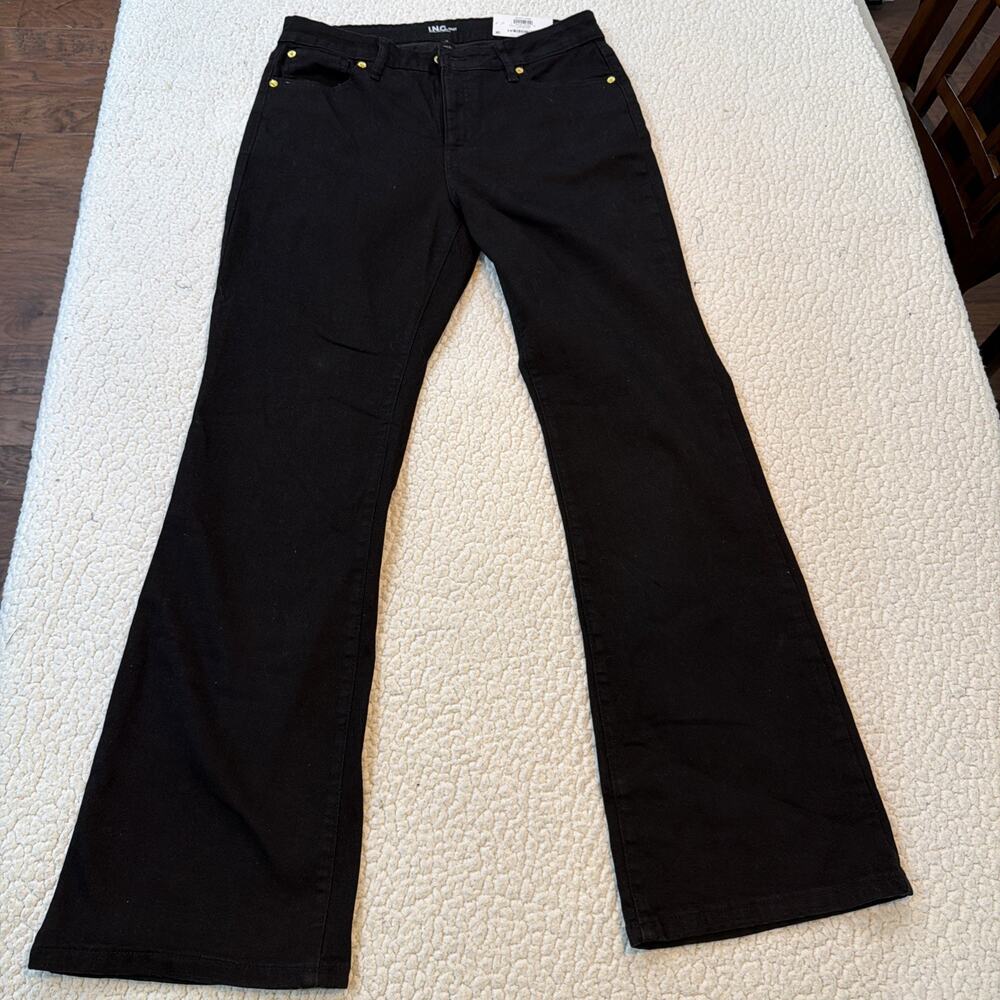 INC International Concepts Black Deep Boot Cut Jeans